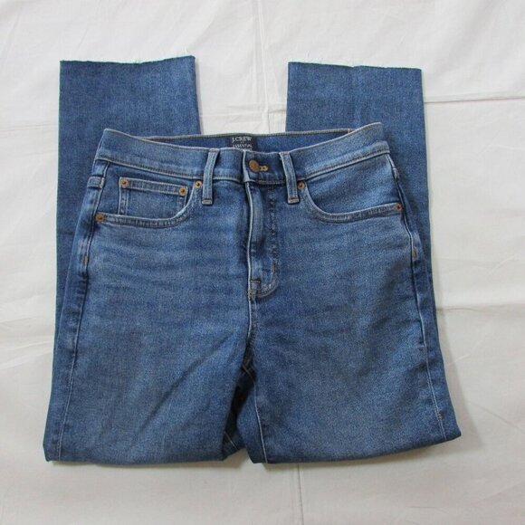 J. Crew Women's Size 25 Essential Straight Raw Hem Jeans - Picture 1 of 9